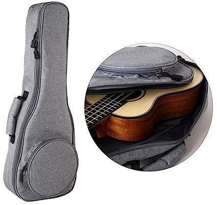Vaguelly 23 Zoll Dicke Canvas Ukulelentasche mit Rucksackfunktion und Schutz für Ukulele und Gitarre Modisch für Unterwegs und Aufbewahrung
