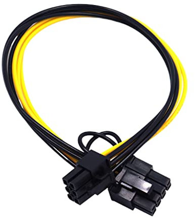 WOURRD Cable de extensión de fuente de alimentación de 6 pines a 8 pines, cable adaptador GPU de 6 pines macho a 8 pines (6+2) macho para tarjeta gráfica