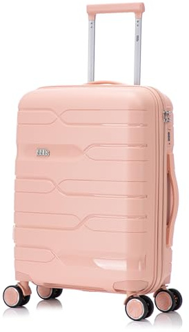 1990s Maleta Grande expandible Polipropileno 75cm para 25kg (117L)| Maleta Semirigida Extensible con 4 Ruedas Giratorias y Candado Incrustada (Rosa Claro)