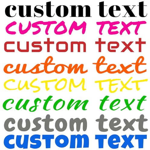 Custom Car Stickers, Personalised Vinyl Car Decal Stickers, Make Your Own Stickers, 20 Fonts,20 Colors, Multi Sizes for Car, Vans, Fridge, Vehicle, Boat, Walls, Windows and Advertising