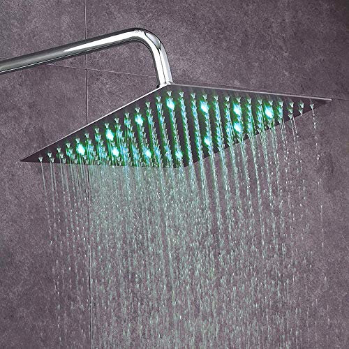 Pomme de douche carrée de 30,5 cm – Pomme de douche fixe haute pression pour une expérience de douche ultime, pulvérisation de pluie luxueuse, installation facile, mise à niveau moderne de salle de