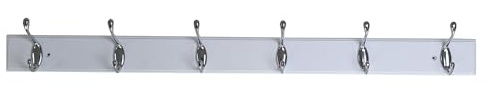 ARTAWEIN Charming 6-Satin Nickel Hooks on Bamboo Board, Wall Mounted Coat Hook Rack, Ideal for Organizing Coats, Towels, and More in Your Lovely Home (6-Hooks)