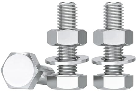 Drenky Boulons Et Ecrous, Boulons à Six Pans Avec écrous et Rondelles Assortiment M8 Acier Inoxydable A2 V2A Vis à Métaux M8 X 25mm 10 Pièces Vis Inox Et écrous, DIN933 / DIN934 / DIN125