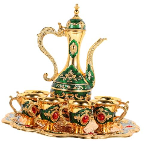 Alipis Kit De Pot à Vin Métal Théière Turque Ensemble De Tasses à Vin Exquis Pot à Artistique