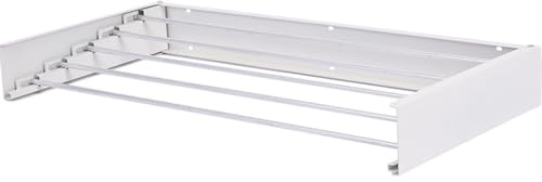 Warmiehomy Clothes Drying Rack Wall Mounted Clothes Airer Foldable Drying Rack with 6 Thickened Aluminium Rods for Indoor Outdoor,Includes Wall Mounted Bracket, Load Capacity up to 30kg,100cm