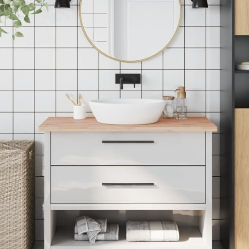 Snsowed Waschtischplatte 100x50x2,5 cm Massivholz Buche, Arbeitsplatte, Holzplatte, Schreibtischplatte, Waschtischplatte, Küchenarbeitsplatte - 355989