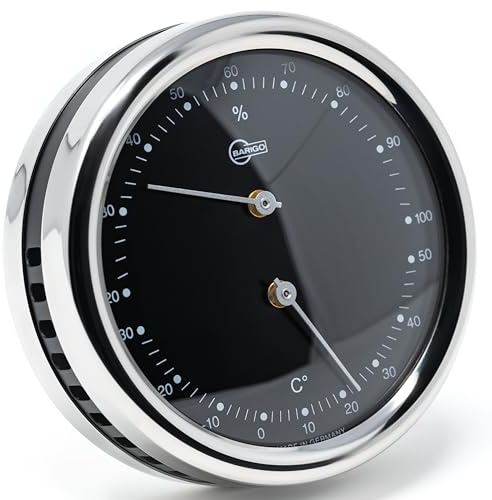 BARIGO 829RFPO.06 ORION Schiffsthermo/-hygrometer 100 x 35 mm, Präzisions-Messgerät mit Bimetall-Thermometer, Edelstahl poliert