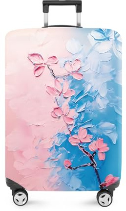 ANNA QUEEN Elegant Cherry Blossom Luggage Cover, Beautiful Floral Art Design, Stretchable, Washable Travel Sleeve for 24-26 Inch Luggage