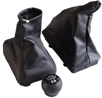 NEGRO Auto-Handbremse-Schaltknauf-Abdeckung, passend for Vauxhall, passend for Opel Corsa C Combo 01–06, Schaltmanschette, Leder, Autodekor, Autozubehör Schaltsack-Ersatz(Combo 3Pcs)
