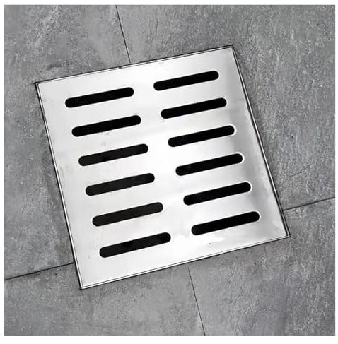 Grilles de vidange d'extérieur en acier inoxydable, couvercle de vidange pour allée/paysage/allée, couvercle de puits pour cour, lavabo pour drainage (25 x 25 x 2 cm)