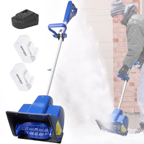 Barredora de Nieve inalámbrica, quitanieves Manual eléctrica, 2500 RPM, Ancho de Limpieza de 28 cm, diseño Plegable con Doble Interruptor de protección, Ideal para Patios de Casas, escuelas y Calles