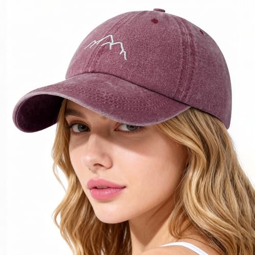 Lonya Cappello Baseball Donna con Visiera Tennis da Golf Visor Sportive Unisex Cappellino Casuale Baseball cap Regolabile Berretto Uomo Estivo Montagna,Bordeaux