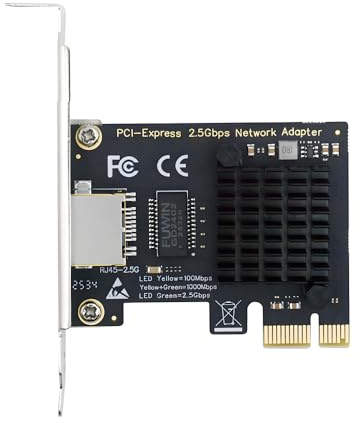 xiwai Adattatore di rete per controller LAN Ethernet Gigabit 1000Mbps da 2,5 Gbps 2500 Mbps a PCI Express 1x PCI-E GBE per scheda madre desktop