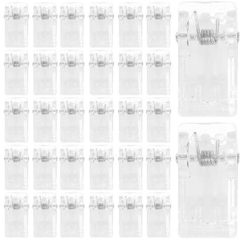 iplusmile 24 Selbstklebende Transparente Clips mit Rückseitigem Kleber Kleine Selbsthaftende Federklammern für Selbstgemacht Bastelprojekte Foto und Notizhalter Büro und Schulbedarf