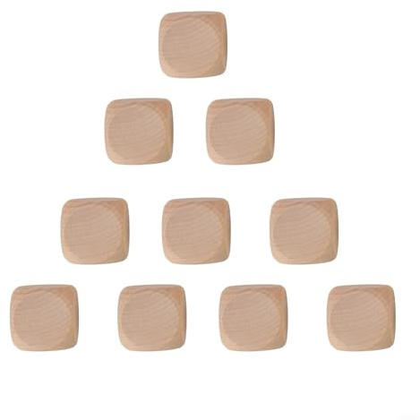 10 dadi in legno non finiti per dipingere, incidere, stampare e creare disegni personalizzati per giochi e artigianato (60 mm)