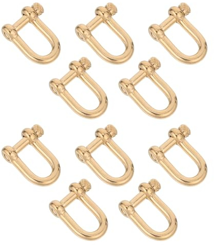 COHEALI 10pcs Keyring Making Clasps D Ring Shackle Stainless Steel Black Metal Sophisticated Hardware Firm Attachment Tailor Chain Fasteners for Leather Craft