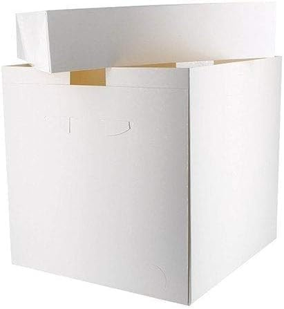 FALGUN Premium TALL 10 White Cake Box, Pack of 10 | White Deep Cake Box, 254 x 254 x 254mm (10 x 10 x 10 inch) Ideal for Tiered Tall and Wedding Cakes - Deep Cake Boxes | 10 inch - Pack of 10