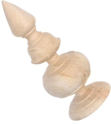 VICASKY Chapiteau de Poteau en Bois Naturel Khaki Sculpté la Main, Résistant à L'usure, pour Décoration Intérieure de Balustres et Chambres