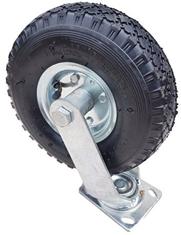 FROSAL Lenkrolle Luftrad Ø 260 x 85 mm | 3.00-4 Rad | Luftreifen | Bockrolle | Rad Bollerwagen | Transportwagen silber | Transportrolle