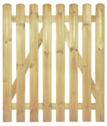 StaketenTür 'Premium' 100x120/120 cm - gerade – kdi / V2A Edelstahl Schrauben verschraubt - aus getrocknetem Holz glatt gehobelt – gerade Ausführung - kesseldruckimprägniert
