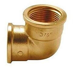 ANGOLO CURVA GOMITO 90° OTTONE GIALLO F.F. FEMMINA 1 RACCORDO TUBO ACQUA