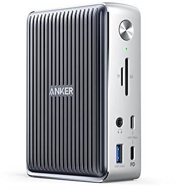 Anker 577 Thunderbolt Docking Station (13-in-1, Thunderbolt 3) for Laptops, 85W Charging for Laptop, 18W Charging for Phones, 4K Dual Display, 10 Gbps USB-C Data, Ethernet, Audio, SD 4.0