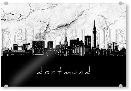 artboxONE Acrylglasbild 30x20 cm Städte Dortmund Skyline Marble Bild hinter Acrylglas - Bild Dortmund Buildings City