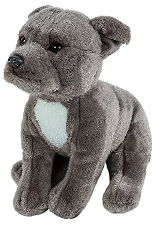 Teddys Rothenburg Peluche Chien Gris 30 cm American Staffordshire Terrier Animal Peluche Chien Pitbull