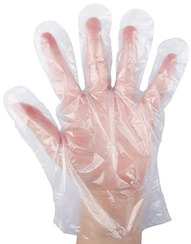 si 500 guanti in plastica usa e getta trasparente, protezione contro la Virus, guanti da cucina per la casa, il bagno, guanti sanitari per la pulizia della cucina (500 pezzi)