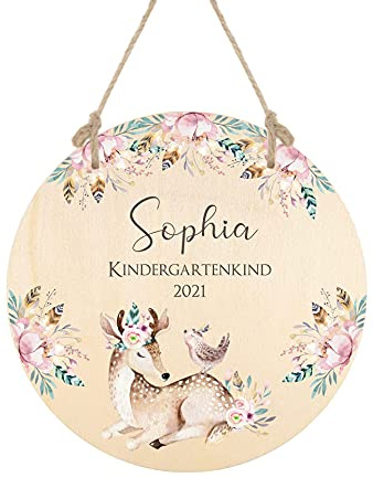 Manufaktur Liebevoll Holzschild für Mädchen für besondere Anlässe (Motiv Kindergartenkind)