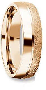 Herrenring Rosegold (Silber 925 hochwertig vergoldet) Ehering Trauring Hochzeitsring Herren flach Verlobung Verlobungsring Herren Herr Freundschaftsring modern schlicht FF384 VGRS66