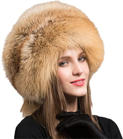 keusyoi Winter-Damen-Ski-Kappe, Mode, Fellmütze, russisch, warm, für den Außenbereich