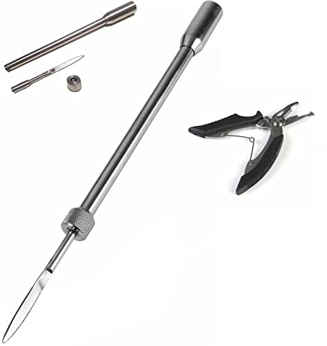 blntackle76 Set fiskdödare robust rostfritt stål med skruvblad fiskbedövare Priest 2 i 1 med blad rostfri fiskkniv gratis fisksax