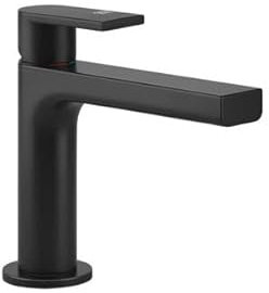 Miscelatore monocomando per lavabo Gessi Emporio Via Manzoni, senza scarico, sporgenza 128 mm, 38605, Colorazione: Nero XL