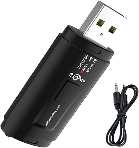 Mokeum Adaptateur récepteur USB Bluetooth 5.0, pour PC, ordinateur de bureau, voiture, appel stéréo FM, allume-cigare, Plug and Play