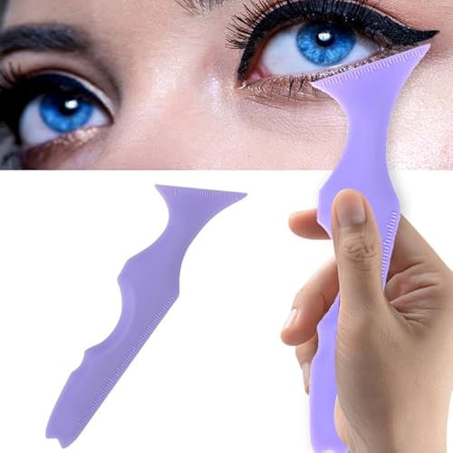 Punwey Pochoir Eyeliner - Aide Maquillage Yeux en Silicone Réutilisable - Outil Multifonctionnel pour Eyeliner, Sourcils et Rouge à Lèvres
