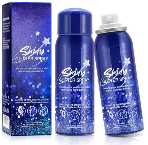 Glitzer Spray für Haare, glitzerspray haare, Body Glitter Spray für Frauen, Glitzerspray 2 Pack