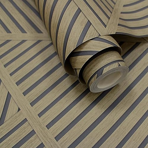 Cascading Gardens Wallpaper Collection Elba Natural Holden 91411 Wooden Panel Geometric
