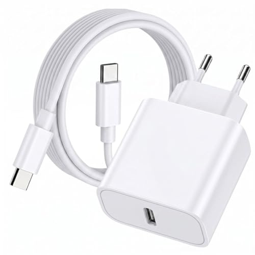 Chargeur USB-C 20W avec câble Long, Charge Rapide PD | Compatible iPhone 17 16 15 14 13, Galaxy S26 S25 A56, Pixel 10 9, Xiaomi 17 15T, Doro A20