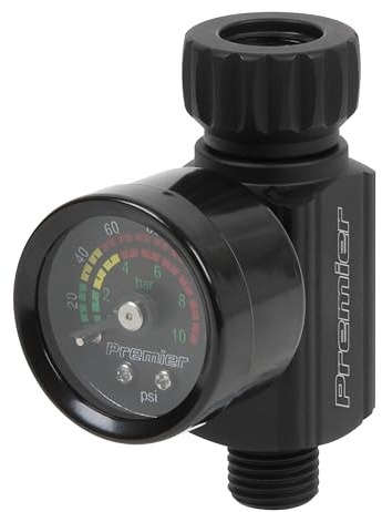 Sealey Premier On-Gun Air Pressure Regulator/Gauge with Glass Lens, 140psi - AR02