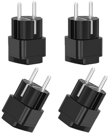 GZGXKJ Adaptador Universal 4 Piezas Adaptador Universal Enchufe Viaje EU Negro Adaptador de Viaje para Europa/USA/UK/Canadá/Japón España/Australia