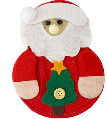 Bestecktasche im Vintage-Stil, niedlich, aus Vlies, schlicht, Weihnachten, Besteckhalter, Taschengeschirr, einfach