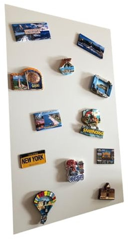 Leichte Magnettafel Magnetwand Weiß 66x42 cm Memotafel aus Edelstahl Fotowand für Urlaubs Magnete Magnetisch Tafel Metalltafel für Wohnung Büro Küche