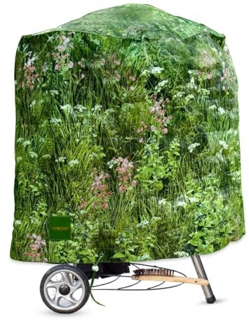 Camouflage BBQ Cover – Long Grass Pattern | Weatherproof Barbecue Protector for Kettle Grills – Discreet Outdoor Cover, Garden-Friendly Design, 71x71x68cm