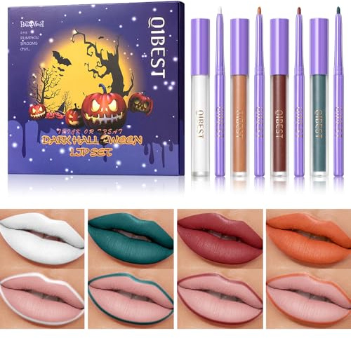 Likesing 8 Piezas Pintalabios Permanente Perfilador Labios Rojo Rosa Brillo Barra de Labios Labiales Blanco Mate Larga Duracion Labial Delineador Labios Lip Tint Lip Liner Maquillaje Kit Mujer Regalo