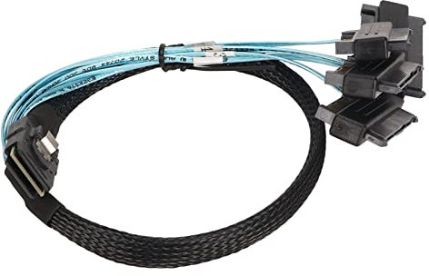 Cavo Adattatore Interfaccia Mini SAS SFF da 8087 a 8482 4 Serial ATA, Trasferimento Dati Ad Alta velocità, Guaina in PVC, 12 Gbps, per Archiviazione Server (1,6 piedi)