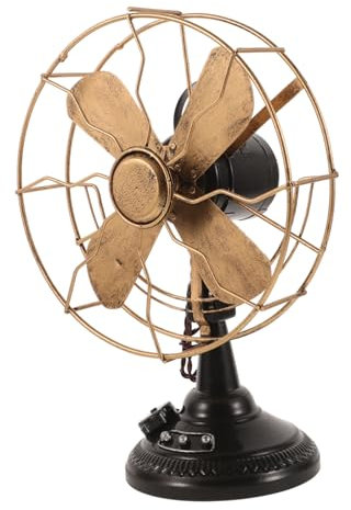 ULDIGI Modèle de Ventilateur de Table Vintage en Ornement Rétro pour Décoration de Bureau ou Maison Sculpture Décorative Antique Accessoire pour Intérieur Classique