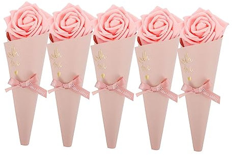 Beaupretty Elegante Bonbontüten in Kegelform 5er-pack Bonbontüten Aus Papier Behälter für Partys und Hochzeiten