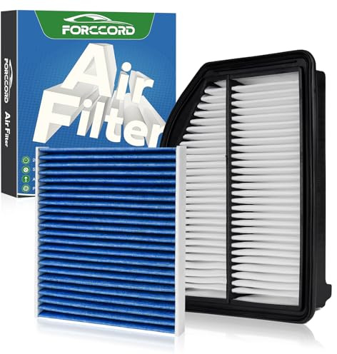 Forccord Cabin & Engine Air Filter Combo Fit for Honda CR-V CRV CR V 2012 2013 2014 L4 2.4L Activated Carbon Cabin Filter Replacement Air Filter CF10134 CA11258 Car Accessories