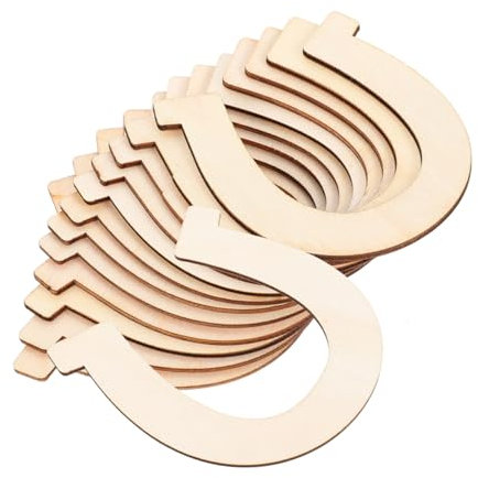 Levemolo 72pcs Lucky Horseshoe Unfinished Wood Cutouts, Beige Wooden Slices with Blank Simple Design, Portable DIY Wood Crafts for Painting, Wall Ornaments and Party Decor